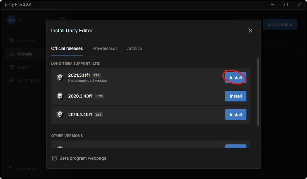 Instalación y configuración del entorno de desarrollo de Unity