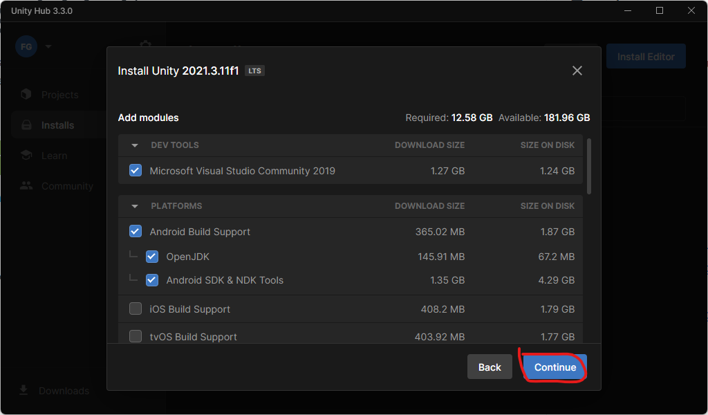 Instalación y configuración del entorno de desarrollo de Unity